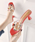 Cone Heel Colorful Jewel Sandals